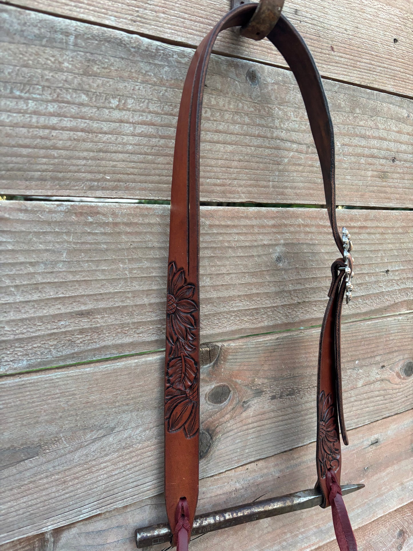Tooled Split Ear Headstall