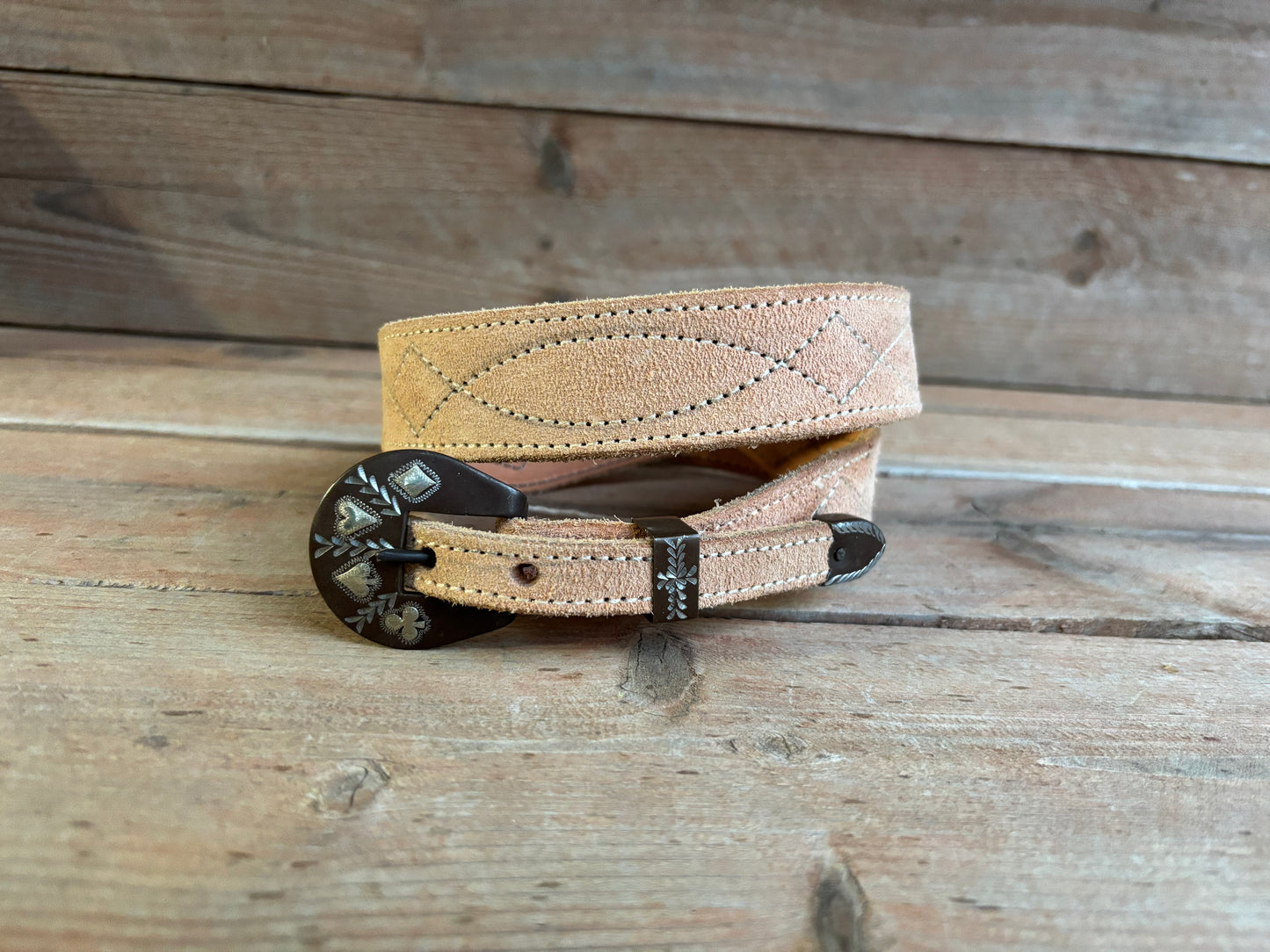 Roughout Stitched Belt with Buckle