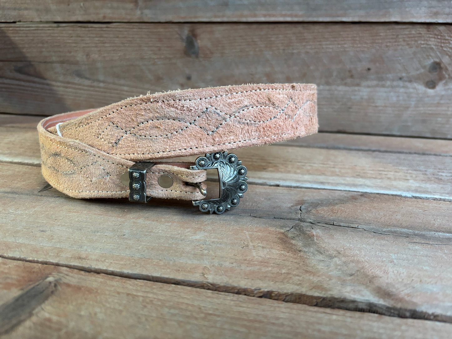 Roughout Belt Stitched With Buckle