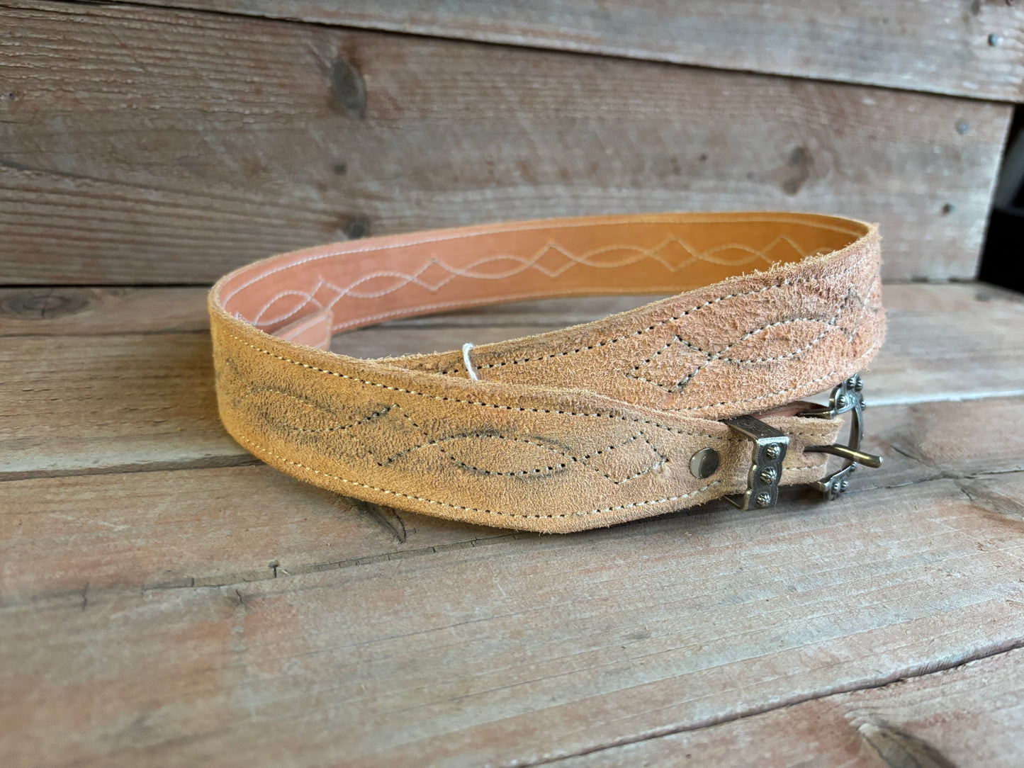 Roughout Belt Stitched With Buckle