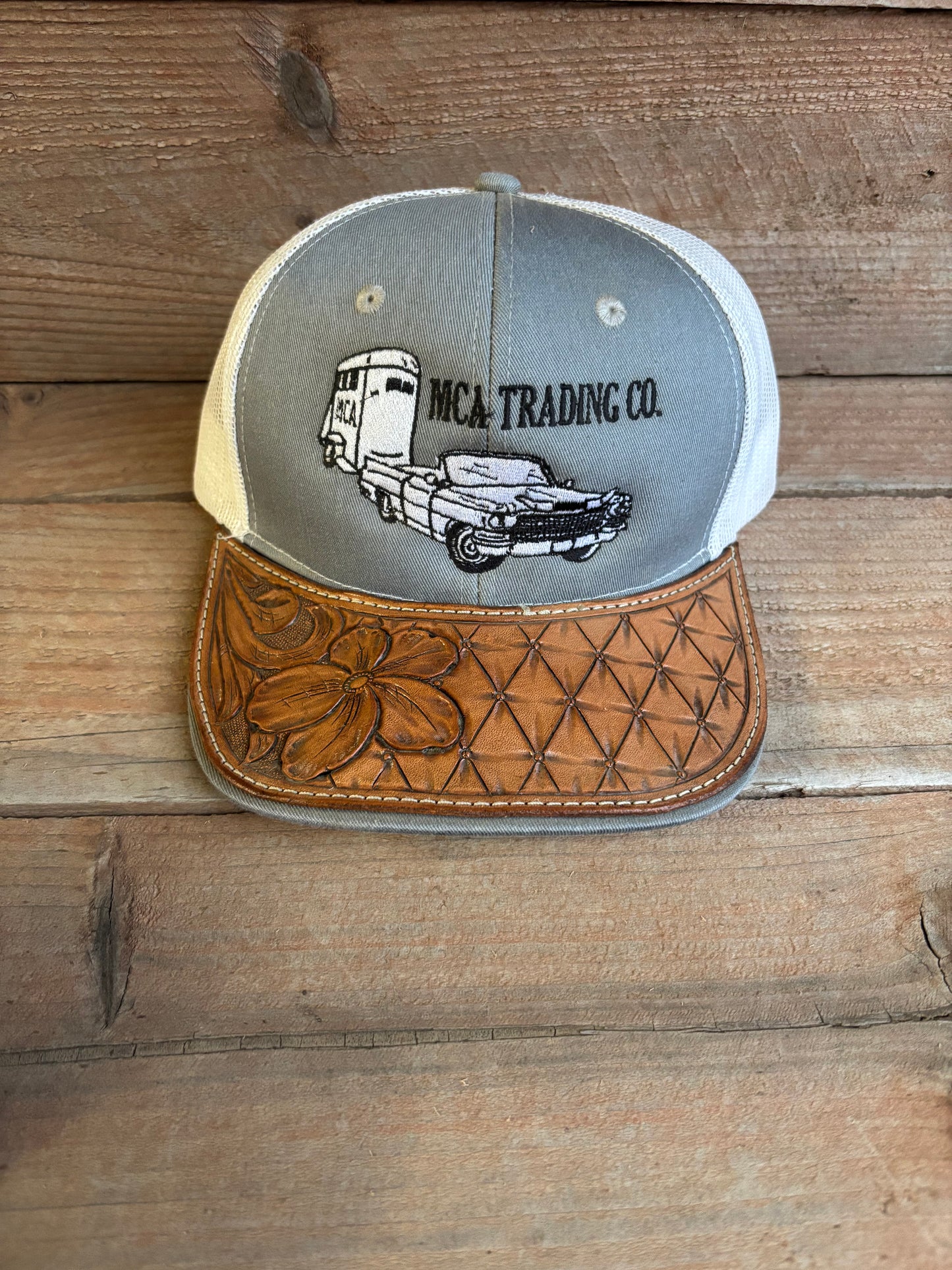 Tooled Brim Logo Cap