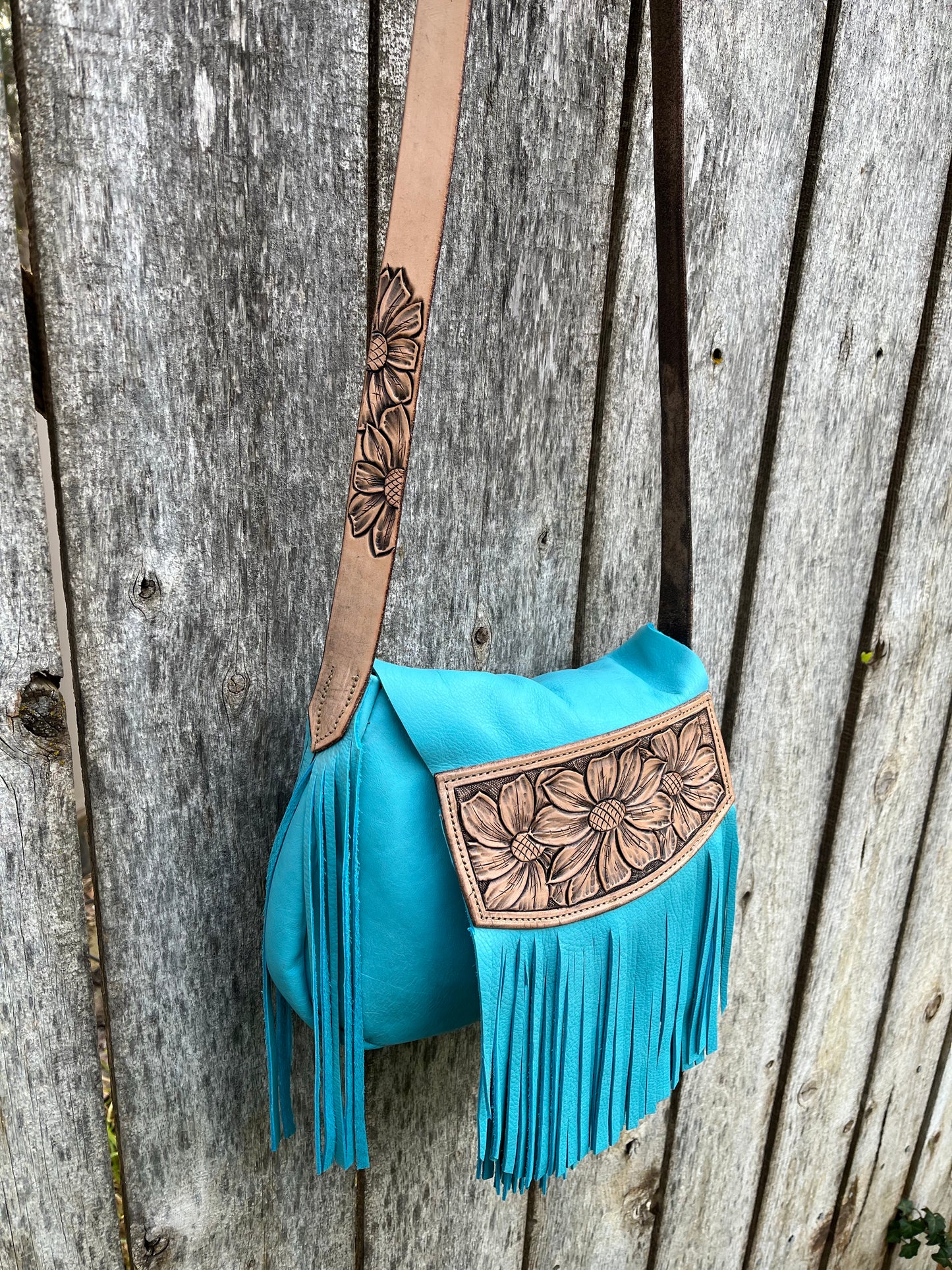 Turquoise Fringe Purse