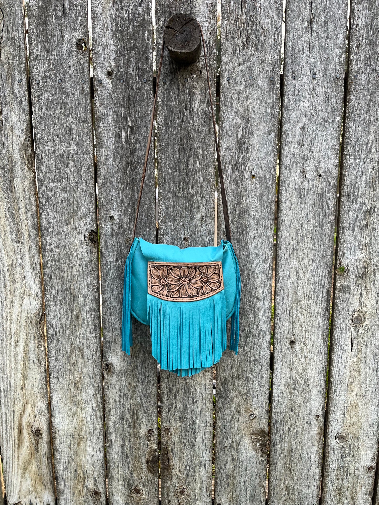 Turquoise Fringe Purse