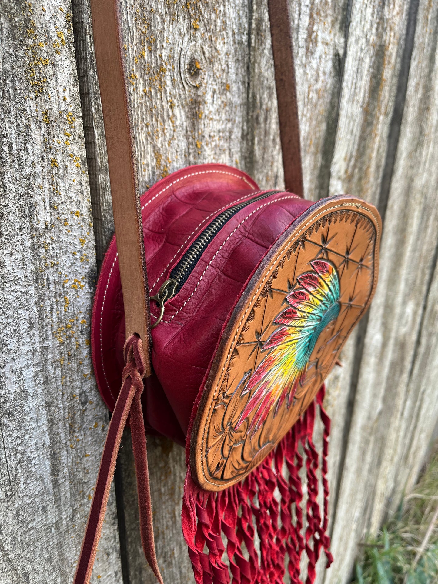 Indian Head Painted Canteen Purse
