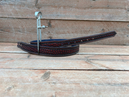 Mahogany Basket Stamped Belt